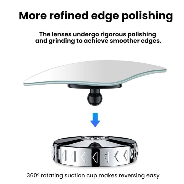 Suction Cup Car Rearview Blind Spot Reversing Assist Mirror, Silver, Black, White