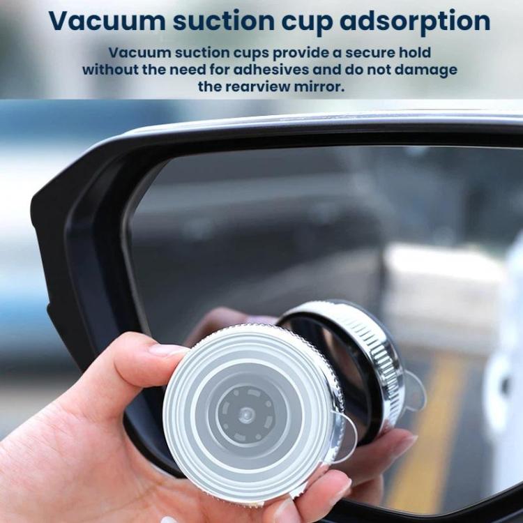 Car Suction Cup Type Wide-angle Reversing Mirror With Rain Guard, Silver, Black, White, Red, Blue