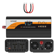 Load image into Gallery viewer, 12V / 24V To 220V Pure Sine Wave Inverter Universal Car Power Converter, 800W Black, 1400W Black, 2000W Black, 3000W Black, 3600W Black, 4000W Black, 800W Red, 1400W Red, 2000W Red, 3000W Red