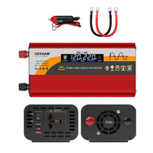 Load image into Gallery viewer, 12V / 24V To 220V Pure Sine Wave Inverter Universal Car Power Converter, 800W Black, 1400W Black, 2000W Black, 3000W Black, 3600W Black, 4000W Black, 800W Red, 1400W Red, 2000W Red, 3000W Red