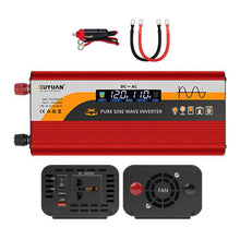Load image into Gallery viewer, 12V / 24V To 220V Pure Sine Wave Inverter Universal Car Power Converter, 800W Black, 1400W Black, 2000W Black, 3000W Black, 3600W Black, 4000W Black, 800W Red, 1400W Red, 2000W Red, 3000W Red
