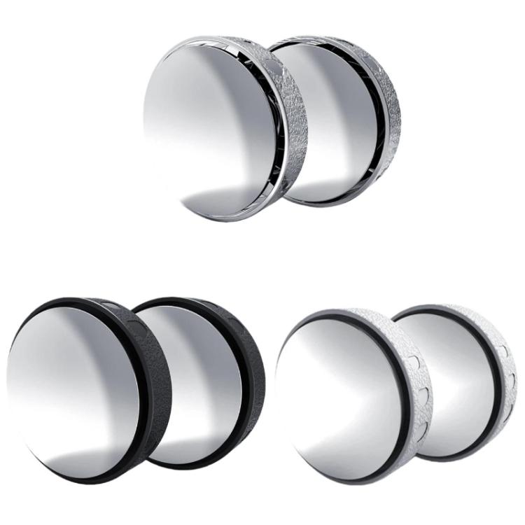 Car Suction Cup Type 360-Degree Adjustable Wide-View Reversing Mirror, Silver Pattern, Black Pattern, White Pattern