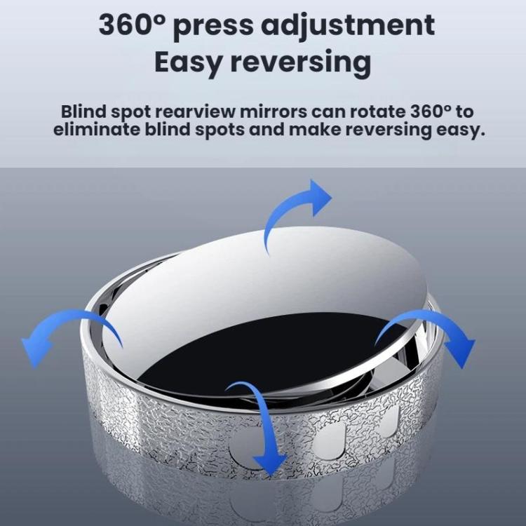 Car Suction Cup Type 360-Degree Adjustable Wide-View Reversing Mirror, Silver Pattern, Black Pattern, White Pattern