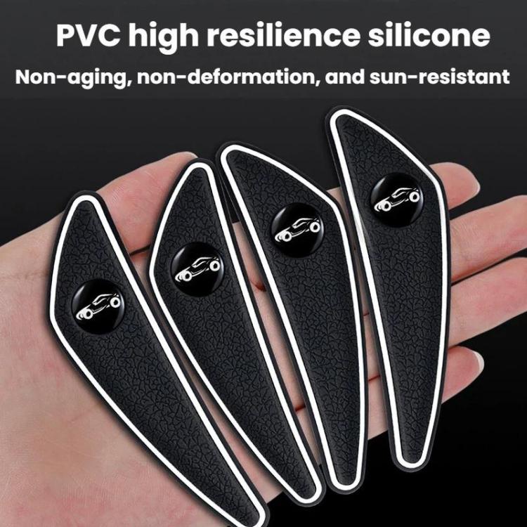 4pcs /Set Car Door Corner Anti-scratch Rearview Mirror Protectors, Black, Red, White, Gray, Luminous