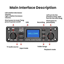 Load image into Gallery viewer, MP3 Bluetooth Decoder Board USB/Line-In Input Car Digital Audio Player, TPM119B