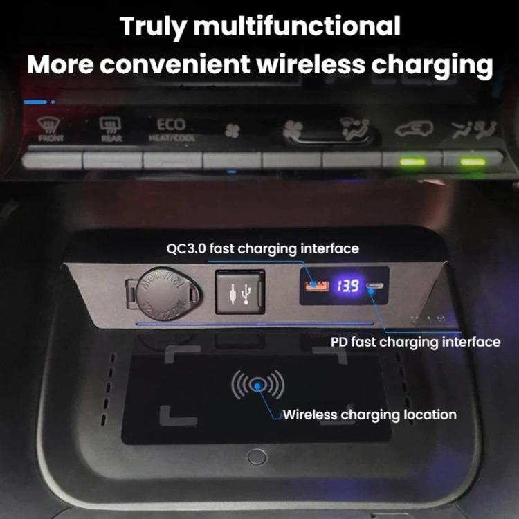 For Toyata RAV4 Wireless Car Charger With Digital Display, 15W Left, 15W Right