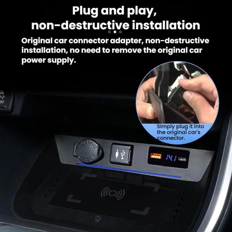 For Toyata RAV4 Wireless Car Charger With Digital Display, 15W Left, 15W Right