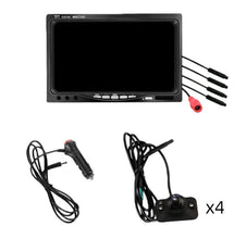Load image into Gallery viewer, 7 inch 4-split Car Display + 4 Light Sensitive 360 Degree Panoramic Reversing Cameras, LED Version, Infrared Version