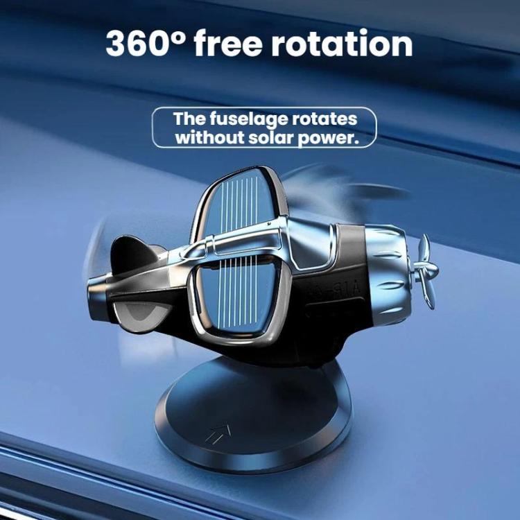 Automatic Rotating Car Dashboard Decorative Solar-Powered Airplane Ornament