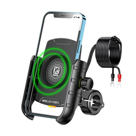 Kewig M9-S 15W Motorcycle Wireless Charging Phone Mount IP66 Waterproof Phone Stand
