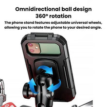 Load image into Gallery viewer, Motorcycle Heightened Rainproof Case Mount Bicycle Waterproof Box Phone Holder, Large Handlebar, Large Rearview Mirror, Small Handlebar, Small Rearview Mirror