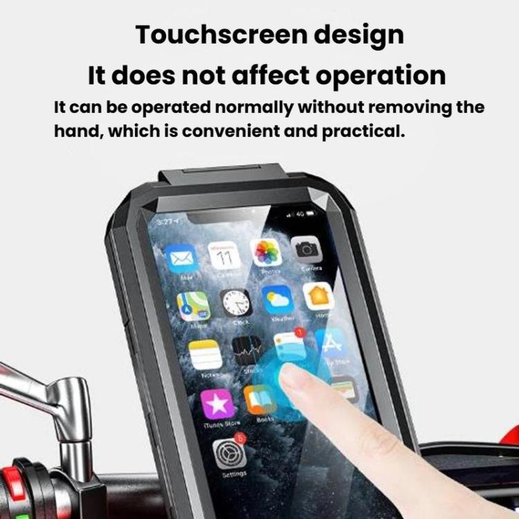 Motorcycle Heightened Rainproof Case Mount Bicycle Waterproof Box Phone Holder, Large Handlebar, Large Rearview Mirror, Small Handlebar, Small Rearview Mirror
