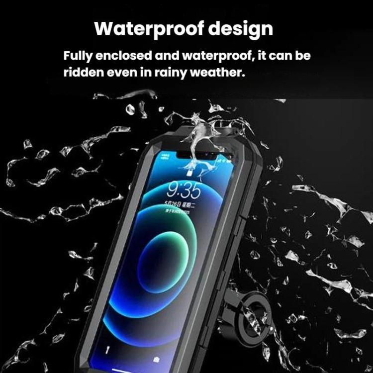 Motorcycle Heightened Rainproof Case Mount Bicycle Waterproof Box Phone Holder, Large Handlebar, Large Rearview Mirror, Small Handlebar, Small Rearview Mirror