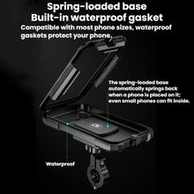 Load image into Gallery viewer, Motorcycle Heightened Rainproof Case Mount Bicycle Waterproof Box Phone Holder, Large Handlebar, Large Rearview Mirror, Small Handlebar, Small Rearview Mirror