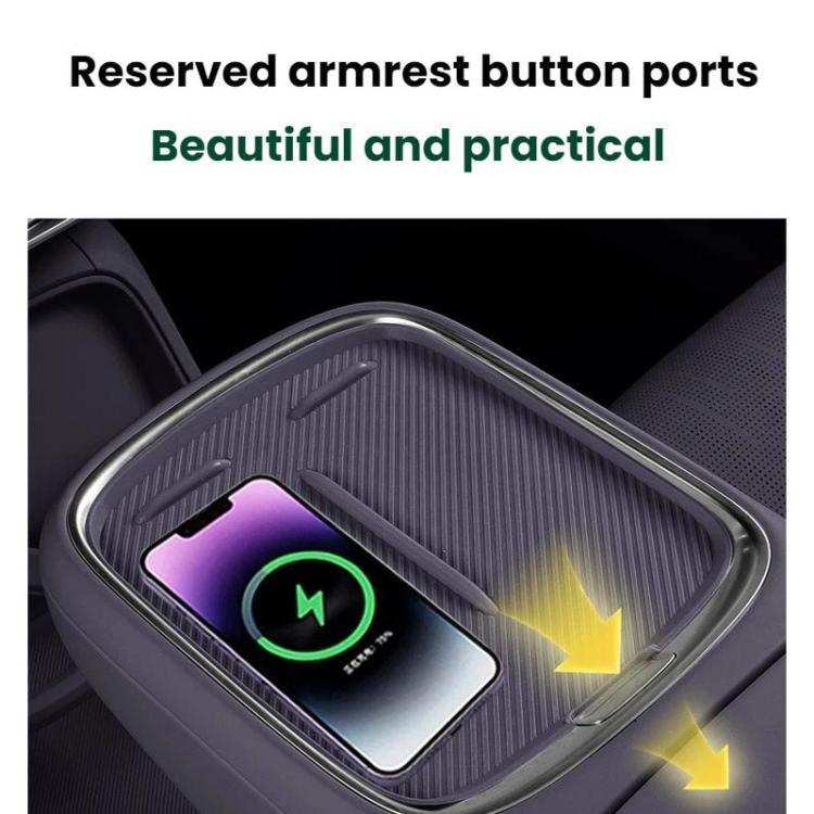 For 2025 Leapmotor B10 Center Console Wireless Charging Silicone Protective Anti-Slip Mat, Purple Half-coverage, Purple Full-coverage, Gray Half-coverage, Gray Full-coverage