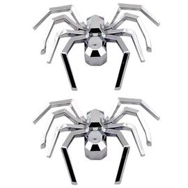 2pcs General Car Metallic Spider Emblem 3D Car Decorative Sticker, Metallic Spider