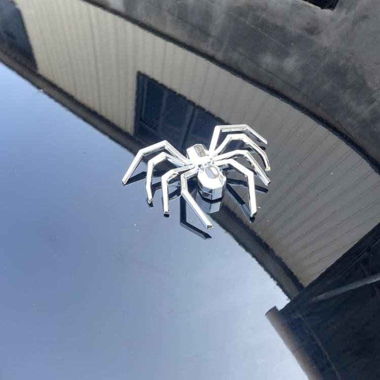 2pcs General Car Metallic Spider Emblem 3D Car Decorative Sticker, Metallic Spider