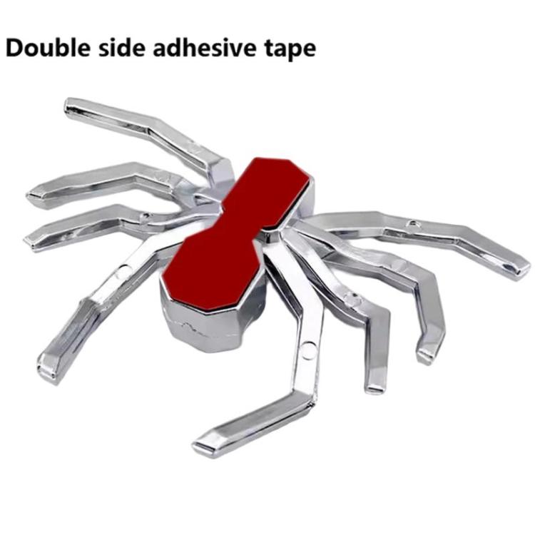 2pcs General Car Metallic Spider Emblem 3D Car Decorative Sticker, Metallic Spider