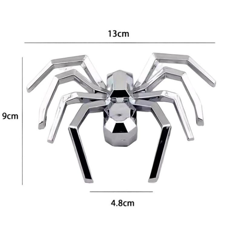 2pcs General Car Metallic Spider Emblem 3D Car Decorative Sticker, Metallic Spider