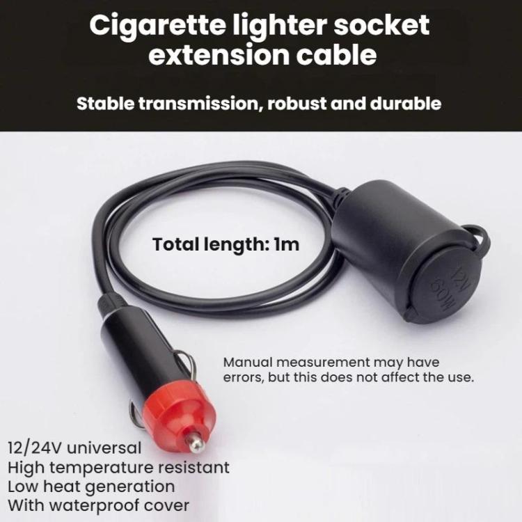 Car Cigarette Lighter High-power Female Connector Extension Cable