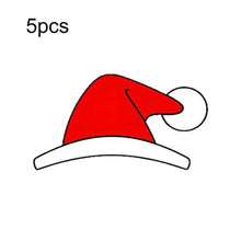 Load image into Gallery viewer, 5pcs Waterproof Christmas Hat Car Window Decals Holiday Automotive Stickers