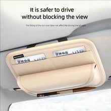 Load image into Gallery viewer, Universal Large-Capacity Sun Visor Organizer For Cars Multi-Functional Eyeglass Clip &amp; Ticket/Card Storage Bag