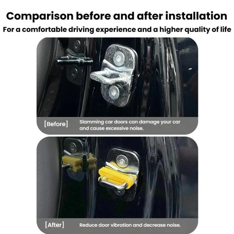 4pcs General Car Door Lock Buckle Buffer Anti-Collision Pad Automotive Door Noise-Reducing Silicone Protector