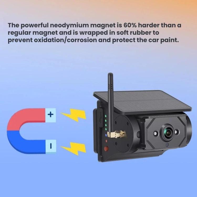 Wireless WIFI Magnetic Solar-powered Car Recorder Reversing HD Camera, F25