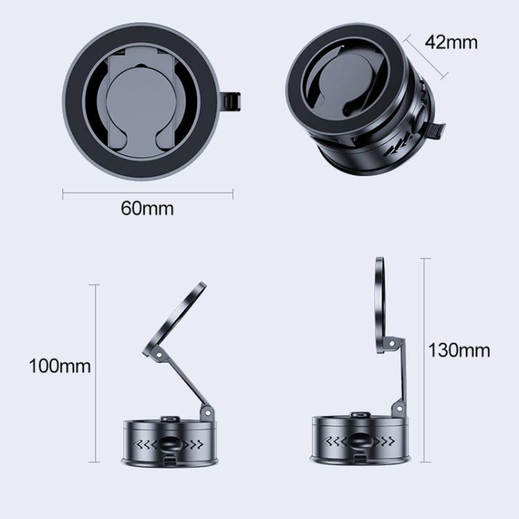 Car Rotating Folding Vacuum Suction Cup Magsafe Magnetic Phone Holder, D68