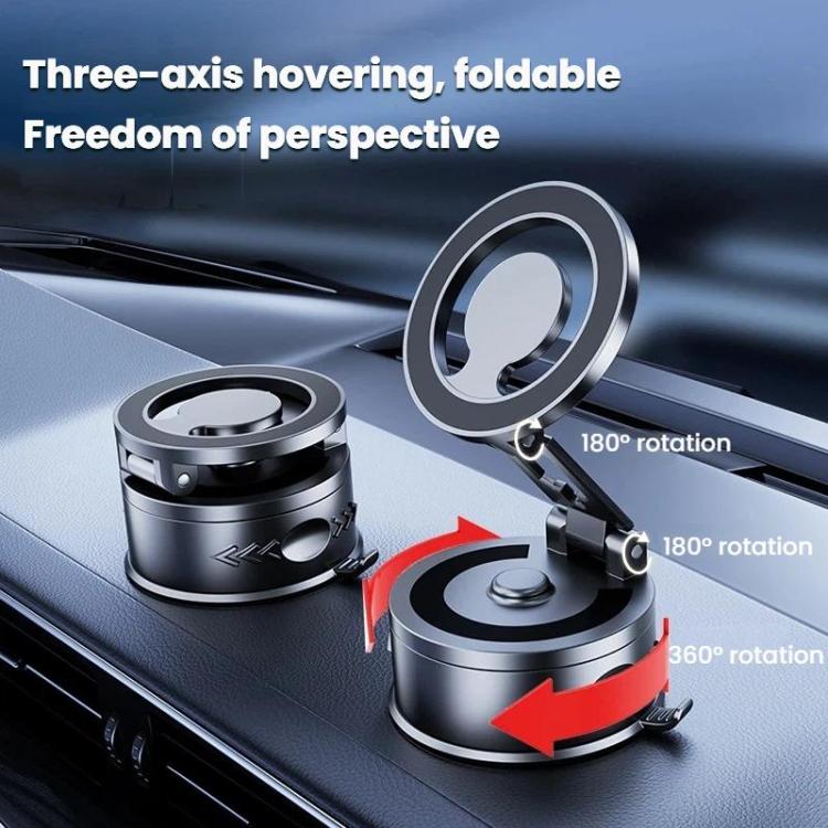 Car Rotating Folding Vacuum Suction Cup Magsafe Magnetic Phone Holder, D68