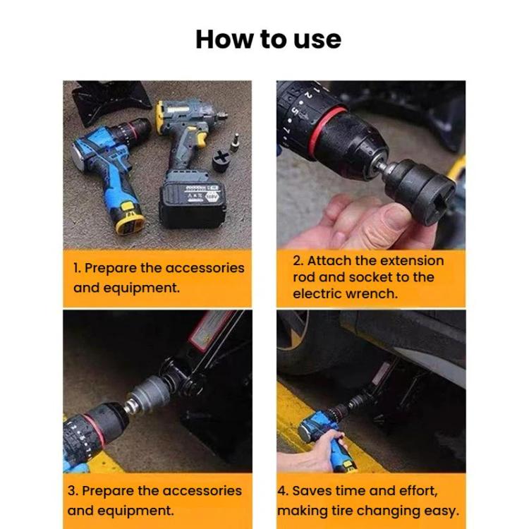 Labor-Saving Jack Socket For Electric Wrench Auxiliary Tire Removal Tool, Labor-Saving Jack Socket