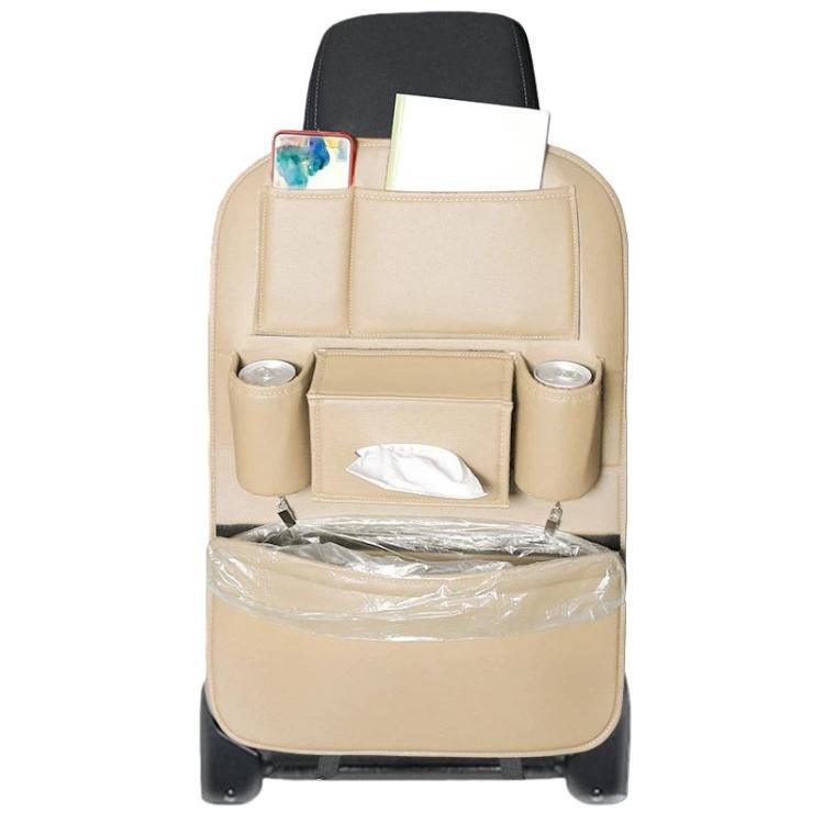 1109 Car Seat Back Leather Storage Organizer Vehicle-Mounted Hanging Trash Bag