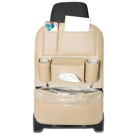 1109 Car Seat Back Leather Storage Organizer Vehicle-Mounted Hanging Trash Bag