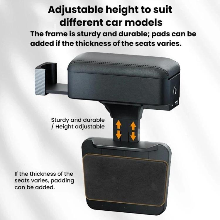 3092 Car Seat Armrest Cup Holder Multi-Functional Rear Seat Charging Storage Box