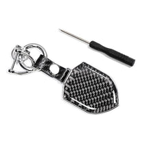 Load image into Gallery viewer, Carbon Fiber Pattern Car Keychain Metal Key Ring