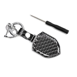 Carbon Fiber Pattern Car Keychain Metal Key Ring