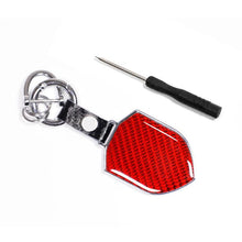 Load image into Gallery viewer, Carbon Fiber Pattern Car Keychain Metal Key Ring