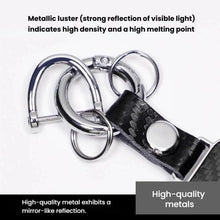 Load image into Gallery viewer, Carbon Fiber Pattern Car Keychain Metal Key Ring