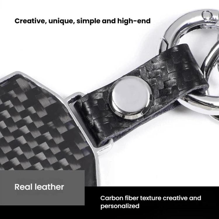 Carbon Fiber Pattern Car Keychain Metal Key Ring