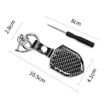 Load image into Gallery viewer, Carbon Fiber Pattern Car Keychain Metal Key Ring