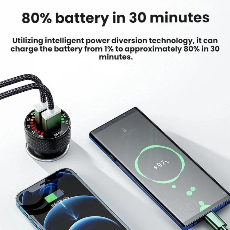Car Cigarette Lighter LED Indicator USB Charger With Switch