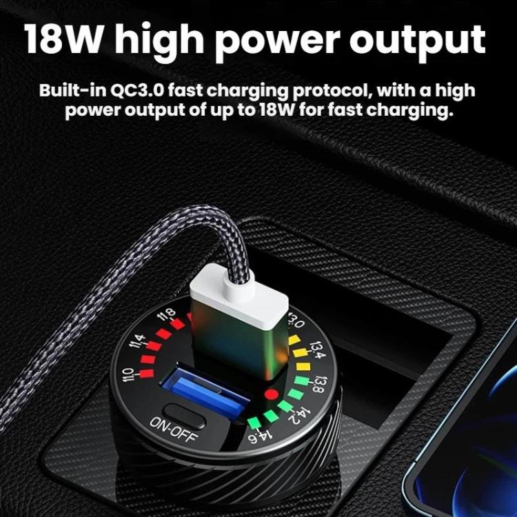 Car Cigarette Lighter LED Indicator USB Charger With Switch