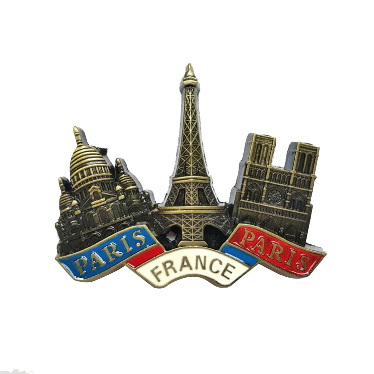 Architectural Landscape Metal Magnetic Refrigerator Stickers Home Decoration