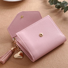 Load image into Gallery viewer, Women Wallet Fringed Pendant Litchi Texture Wallet Card Pack Coin Purse