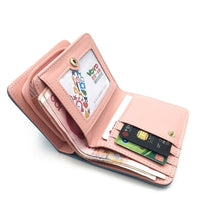 Load image into Gallery viewer, Women Cute Cat Wallet Small Zipper Wallet PU Leather Coin Purse Card Holder, Cat Black, Cat Blue, Cat Green, Cat Pink, Cat Rose Red