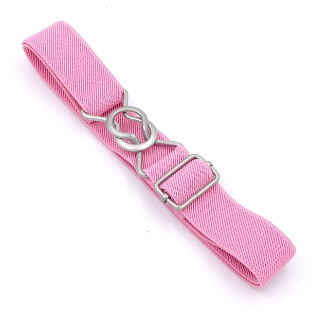 Candy-colored 8-Character Clasp Elastic Braided Belt for Children