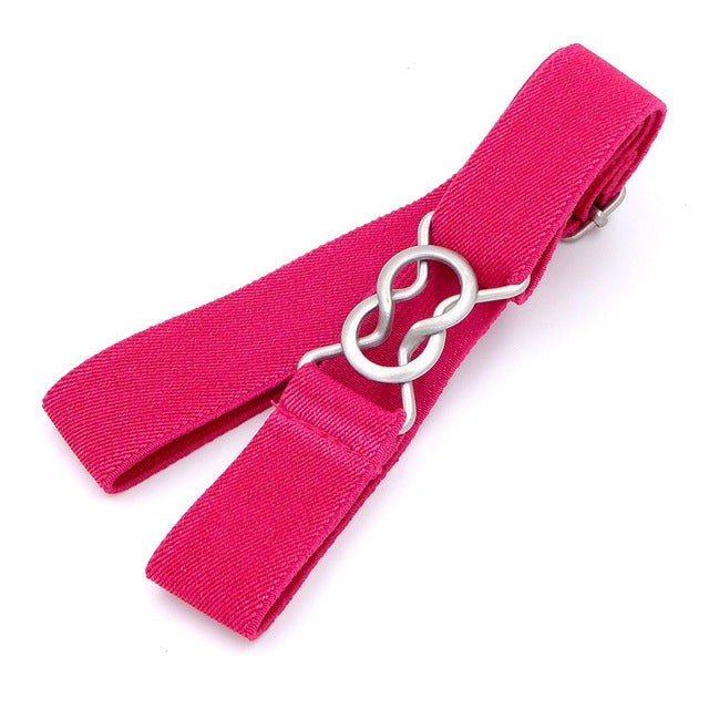 Candy-colored 8-Character Clasp Elastic Braided Belt for Children