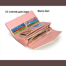 Load image into Gallery viewer, Long Leather Floral Pattern Wallets Coin Purses Money Bag for Women