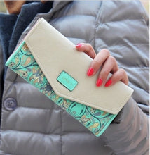 Load image into Gallery viewer, Long Leather Floral Pattern Wallets Coin Purses Money Bag for Women