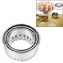 Load image into Gallery viewer, 3pcs/set Stainless Steel Round Dumplings Wrappers Molds Set Cutter Maker Tools, Circular, Sawtooth